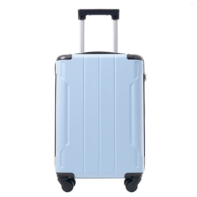 20-Inch Hardshell Carry-On Luggage, Lightweight Durable ABS Suitcase with Spinner Wheels, Built-in TSA Lock, 2 Packing Cubes, Skyblue