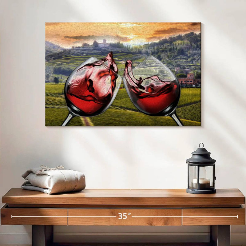 Yarlin Red Wine, 16" H x 24" W