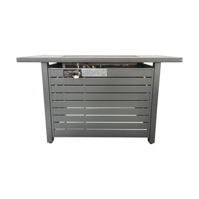 Casselton Rectangle Steel Propane Smokeless Fire Pit Table with Hidden Fuel Tank