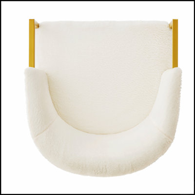Modern Accent Chair Cozy Armchair Upholstered Reading Chair with Gold Metal Frame for Living Room, Bedroom, or Office