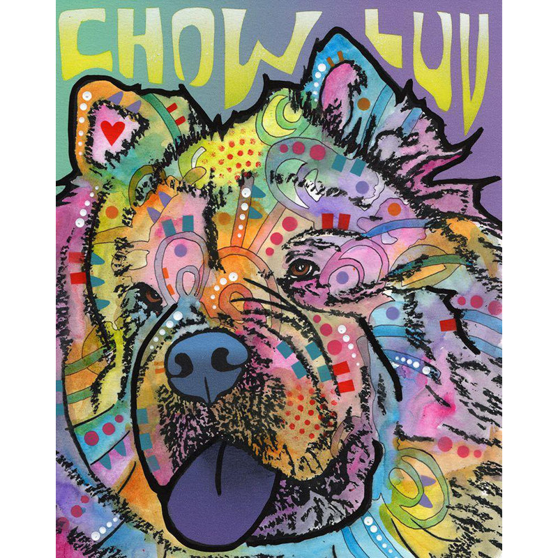 Art sur toile tendue de la collection Dean Russo d'Alcott Hill®: Chow Love, H 18 po x l 15 po
