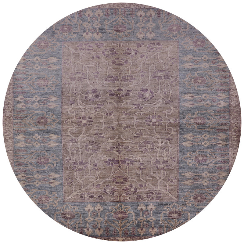 Tapis oriental brun / bleu, Rond 4 pi