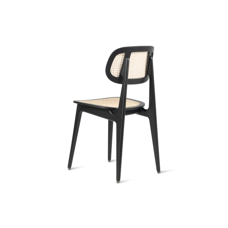 Titus Outdoor Dining Side Chair, Black/Oak