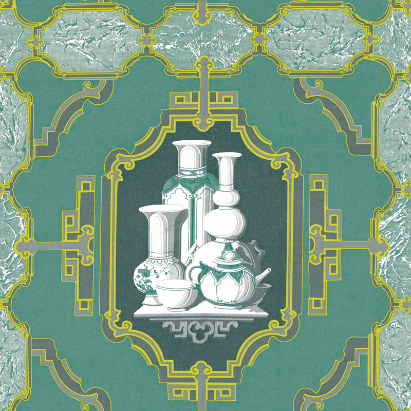 Porcelanas Wallpaper Roll, Esmeralda