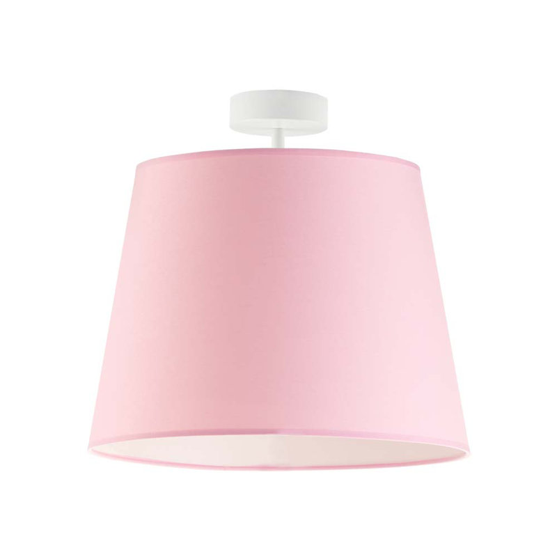 Deima Fabric Semi Flush Mount, Matte White, Pink