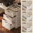 Rustic Wood Standing Desk with 3 Drawers & Open Storage Shelves, Adjustable Height, Home Office Computer Desk for Work, Study, Writing-313980884