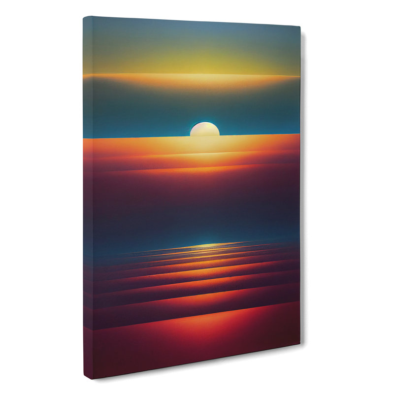 Vivid Abstract Sunset - Wall Art, Wrapped Canvas, 50cm H x 35cm W, No Matte