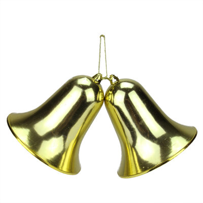 6" Shiny Double Bell Shatterproof Christmas Ornament