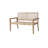 Outdoor Wicker And Acacia Wood Loveseat, Light Multibrown And Light Brown, 34'' H X 46.5'' W X 27.25'' D