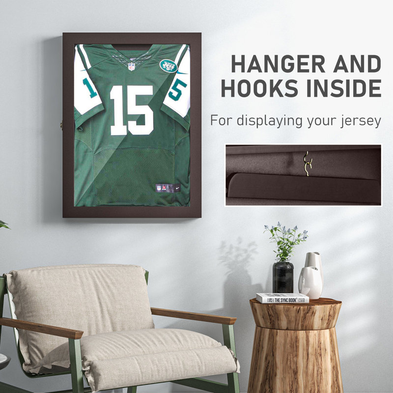 Brown Acrylic Lockable Wall Mounted Jersey Display Case