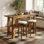 Table de bar à hauteur de comptoir de 63 po en bois massif avec pieds robustes, grande table de salle à manger pour bar de cuisine et de maison (sans tabouret)