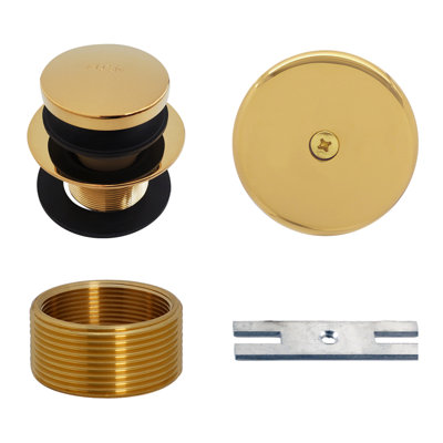 1-3/8" Fine Thread Tip-Toe Bathtub Drain Trim with One-Hole Overflow and 1-1/2" Adapter Bushing