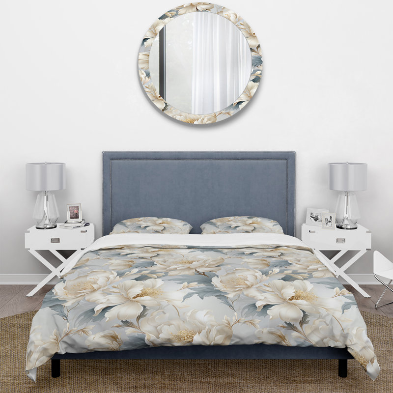Ensemble de housse de couette Ethereal Rococo Flourish Victorian, Housse de couette pour très grand lit et 2 très