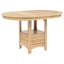 Table de salle à manger à hauteur de comptoir transitionnelle avec rangement à piédestal