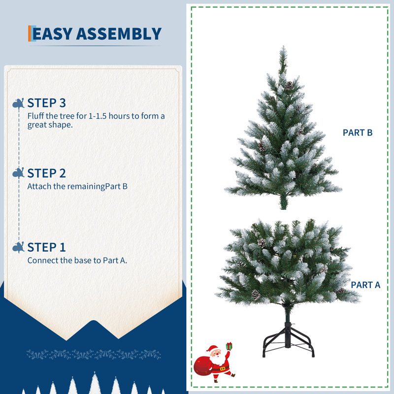 Lighted Artificial Christmas Tree, 1.4m H