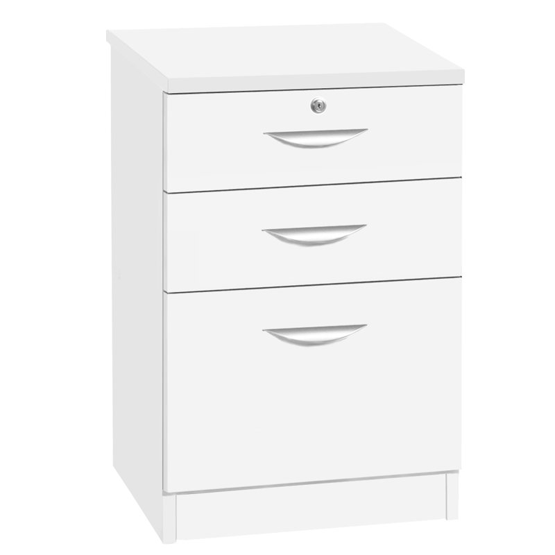 48 cm W 3 -Drawer Filing Cabinet, White