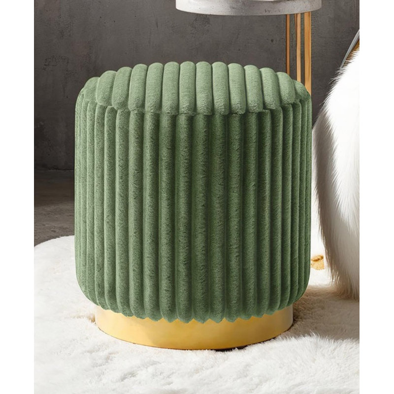 Tabouret d'appoint rond en acier inoxydable, Vert