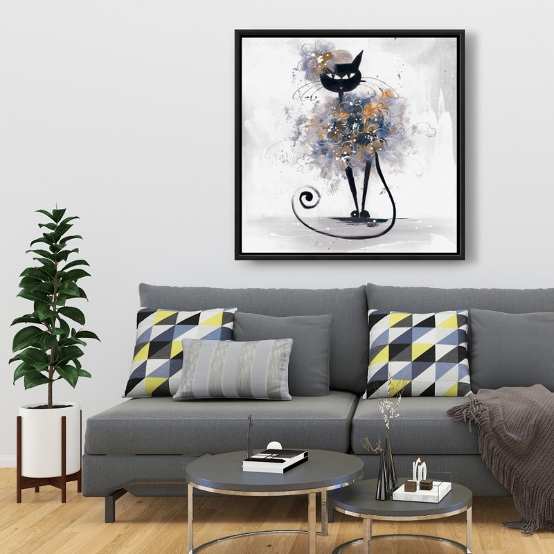 "Dessin d'un chat noir" sur toile