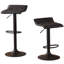 Tabouret de bar pivotant réglable en cuir reconstitué noir, ensemble de 2