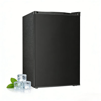 4.5 Cu.ft White Dorm Fridge With Freezer: Single Reversible Door, Adjustable Thermostat, Ultra Quiet & Energy Efficient For Bedroom/Office