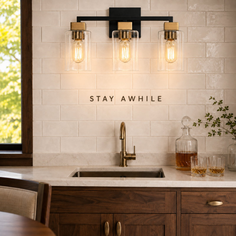 Nayomee 3-Light Dimmable Rectangle Bathroom Vanity Light, 3