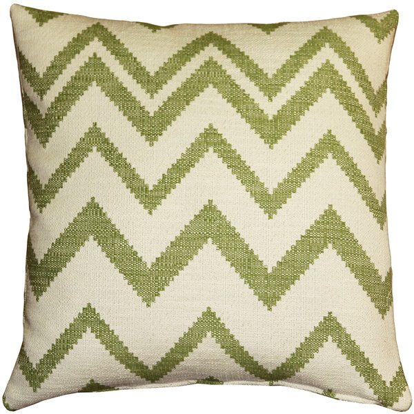 Coussin en coton «Lorenzo Zigzag», vert