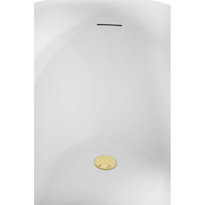 Bac autoportant 71 "avec drain interne Streamline, Laiton poli