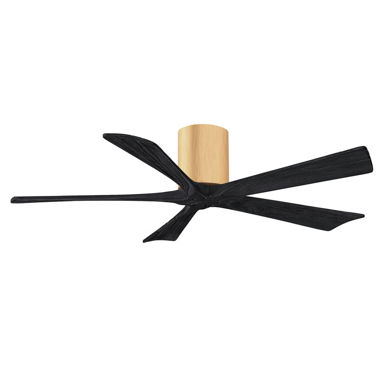 Ventilateur à pales encastré 5 pales Irene, Noir mat, 52", Naturel