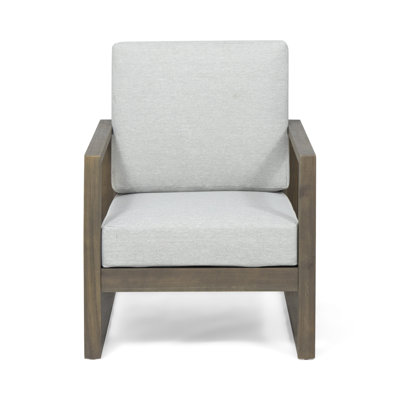 Chaise longue d'extérieur en bois d'acacia avec coussins Azeglio