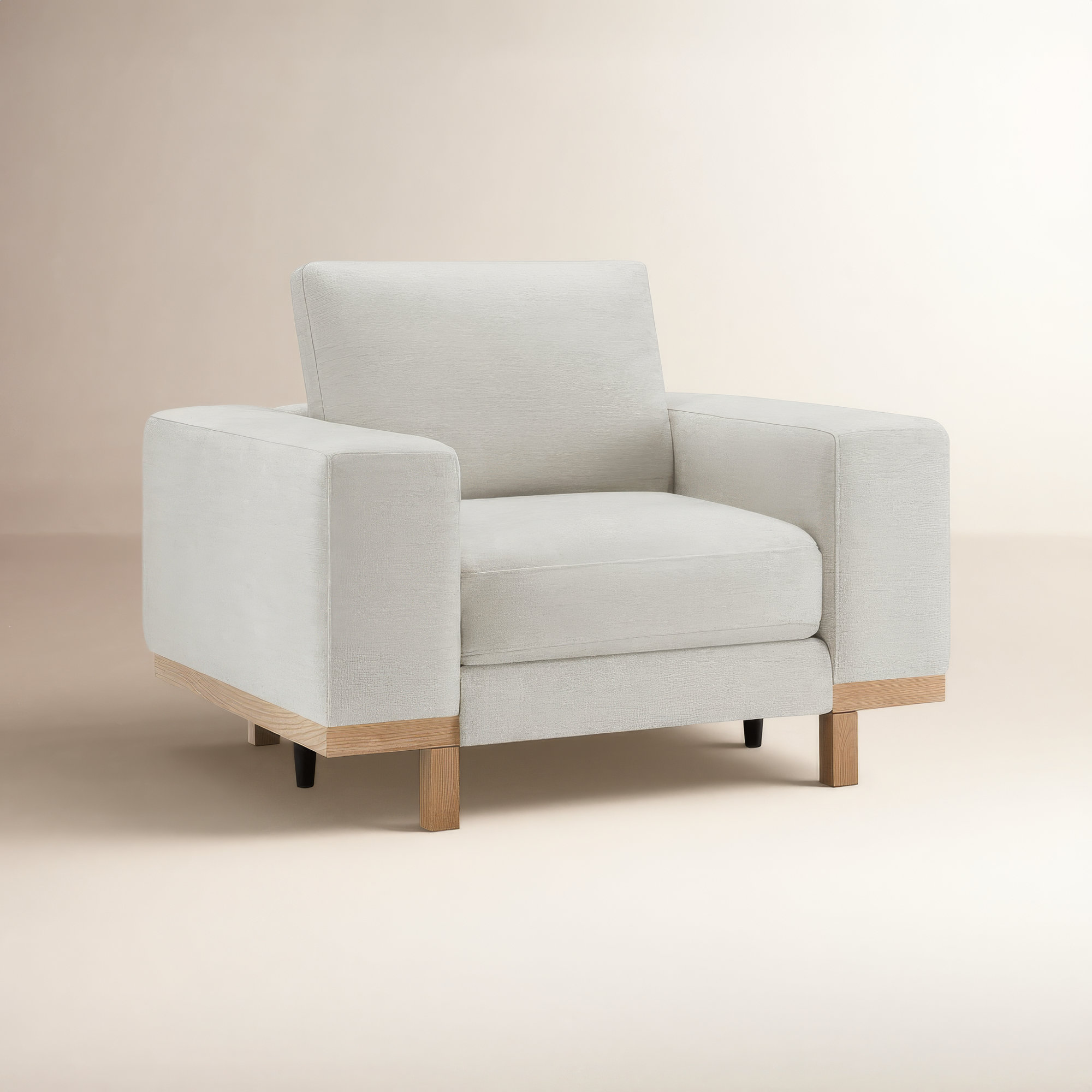 Arnette Upholstered Armchair, Brent Light Grey Basketweave