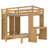 Full XL/Full Over Twin Bunk Bed With Dismountable Lower Bed And Desk, Solid Wood Bunk Beds Frame With Built-In Shelves And Wardrobe, Can Be Converted Into Loft Bed, Natural-1746790093-1746790088
