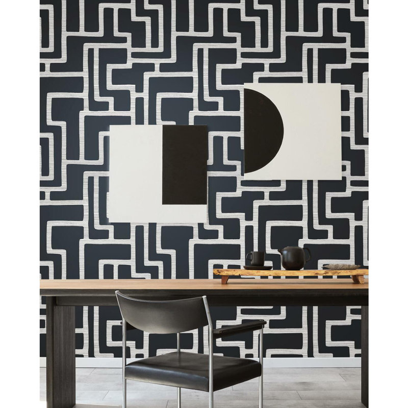 Rouleau de papier peint L 33 pi x l 20,5 po, Noir / blanc