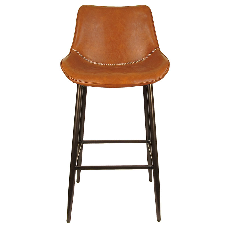 Upholstered Counter Stool with Metal Frame