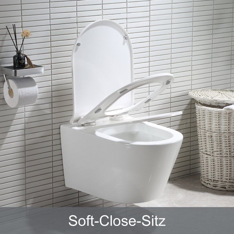 Belfry Bathroom Cobel LPF Round Wall Mounted Wall Hung Toilets (Seat Included)