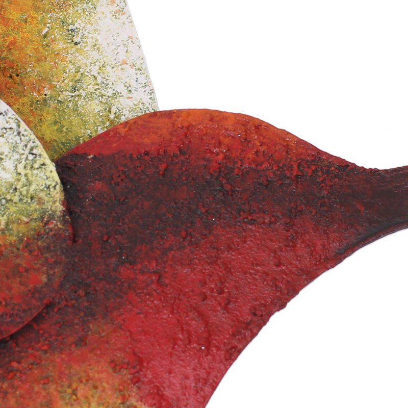 Décoration murale en acier délicieuse hummingbird sculpture, H 9,75 po x l 7,75 po x P 1,6 po, Orange