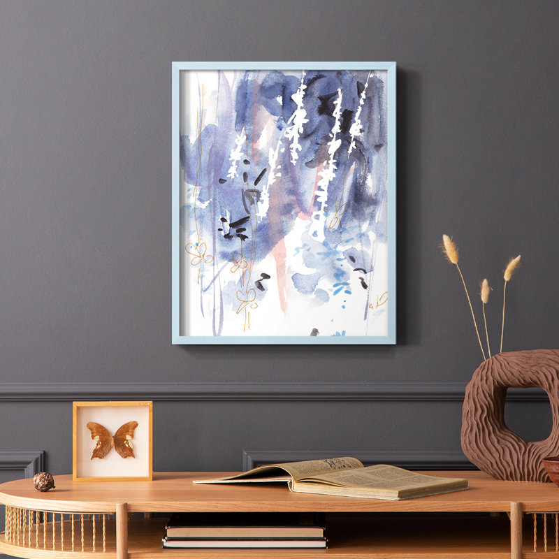 «Late Night Breeze III», reproduction encadrée - bois massif, Bleu, H 10 po x l 8 po