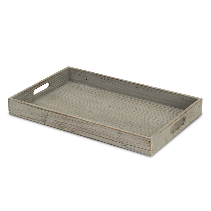 Louroukina Solid Wood Tray, Gray