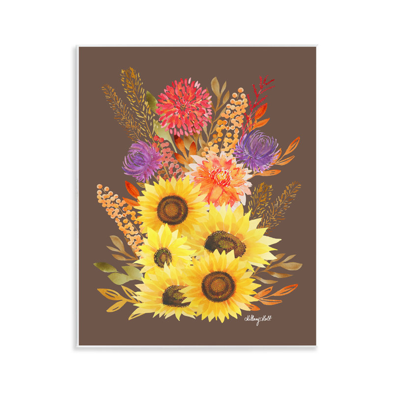 Plaque murale d'automne tournesols et assortiment, design par Hillary Holt
