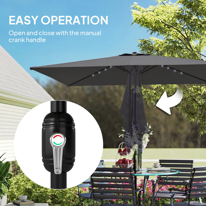 289cm Market Parasol, Black
