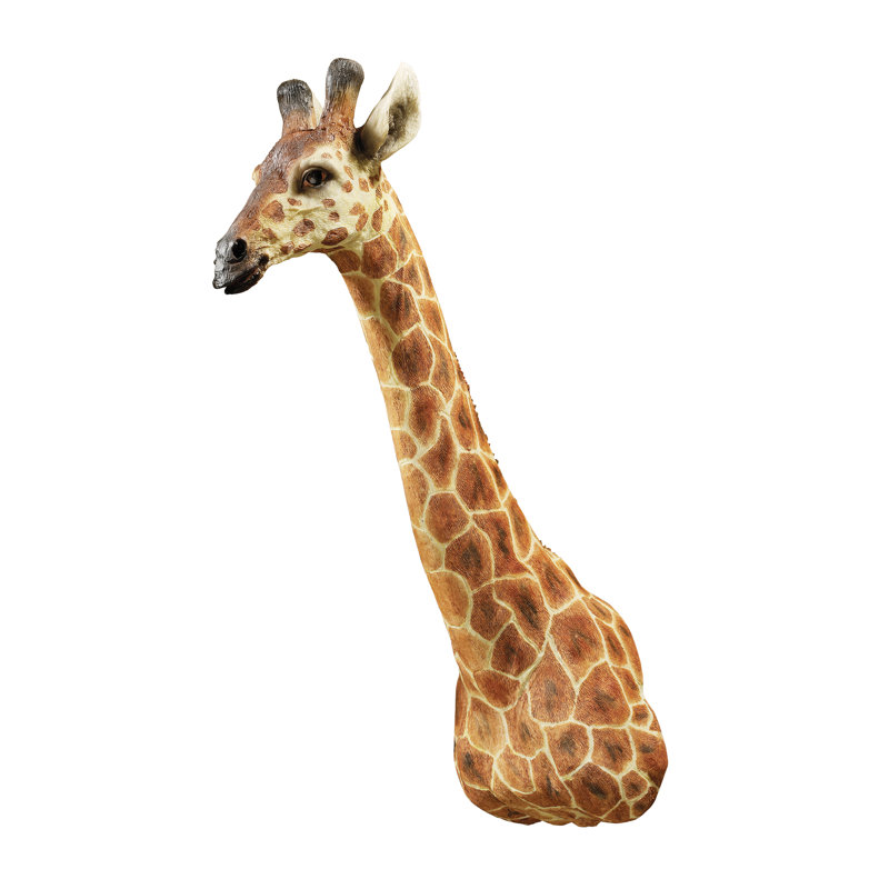 Girafe, trophée mural africain, sculpture