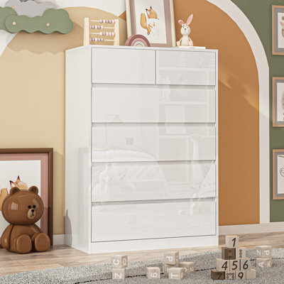 6-Drawer 31.5" Tall Vertical Dresser, High Gloss
