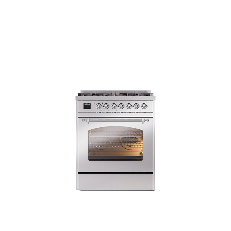 ILVE Nostalgie II 30 in Dual Fuel Range, Antique White/Bronze, Liquid Propane