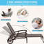 Chaise longue en fonte d'aluminium avec inclinaison à 5 positions et roulettes-543051476