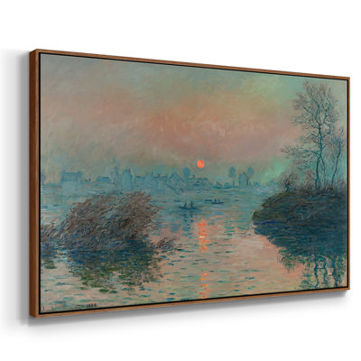 Sunset on the Seine at Lavacourt, Winter Effect, 1880-Claude Monet-Framed Gallery Wrapped Canvas