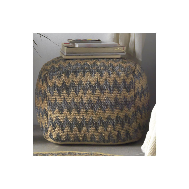 Dearth 45cm Wide Square Chevron Pouffe Ottoman