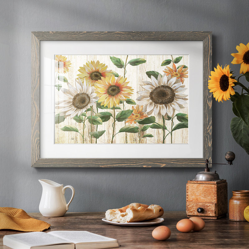 Sunflower Surprise, reproduction d'art encadrée, Gris, H 18 po x l 26 po x P 1,5 po