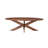  92" Brown Solid Wood Cross Leg Base Oval Dining Table