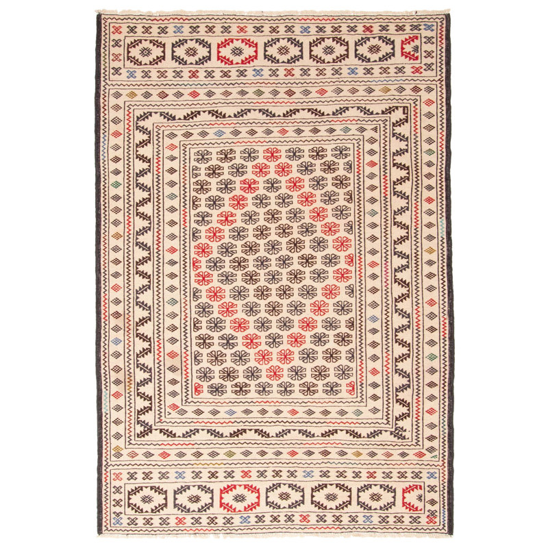 Tapisserie crème Zaid Kilim 4 pi 2 po x 6 pi 0 po