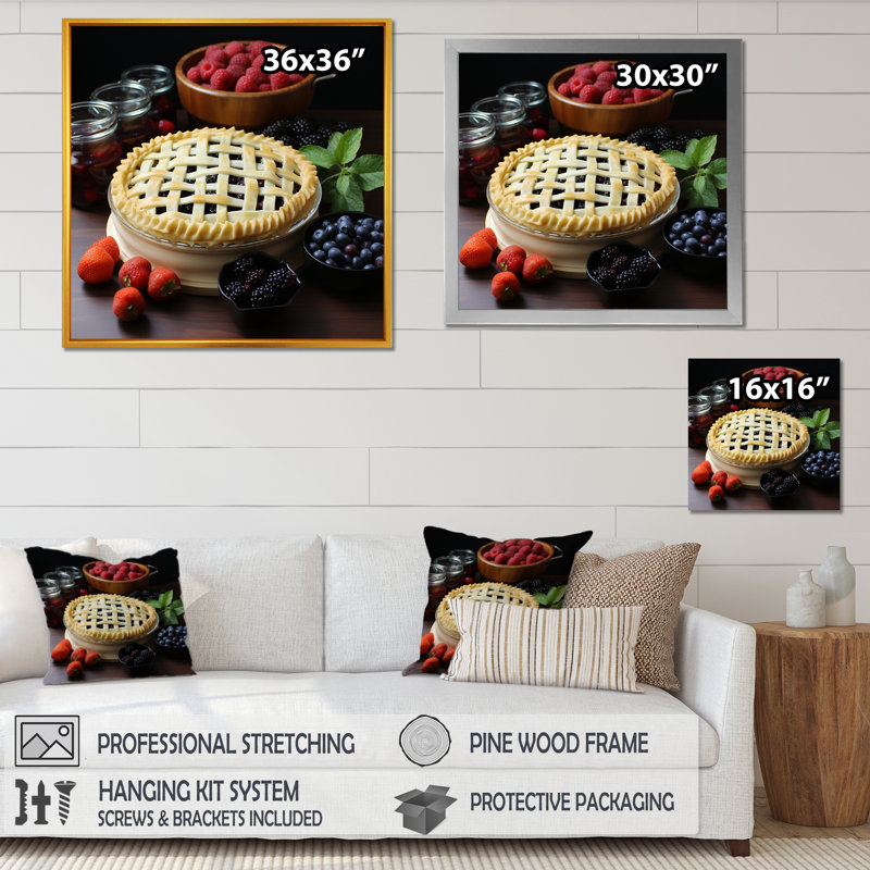 Fruit Pie Baking - Baking/Baked Goods Wall Art, 36" H x 36" W x 1.5" D