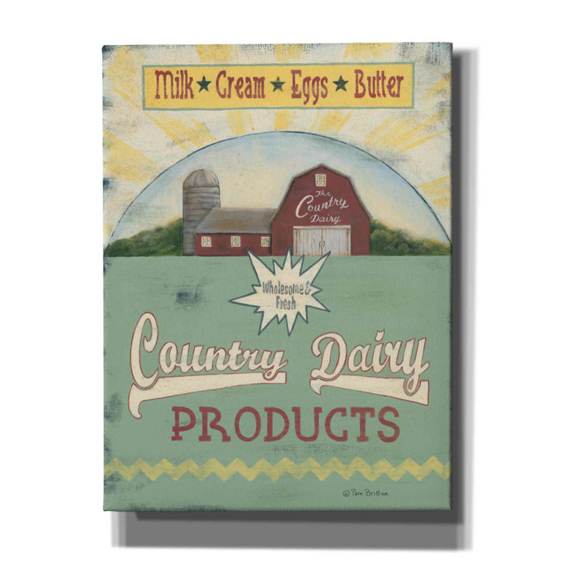 «Country D lait» par Pam Britton, impression sur toile tendue, H 16 po x l 12 po x P 0,75 po